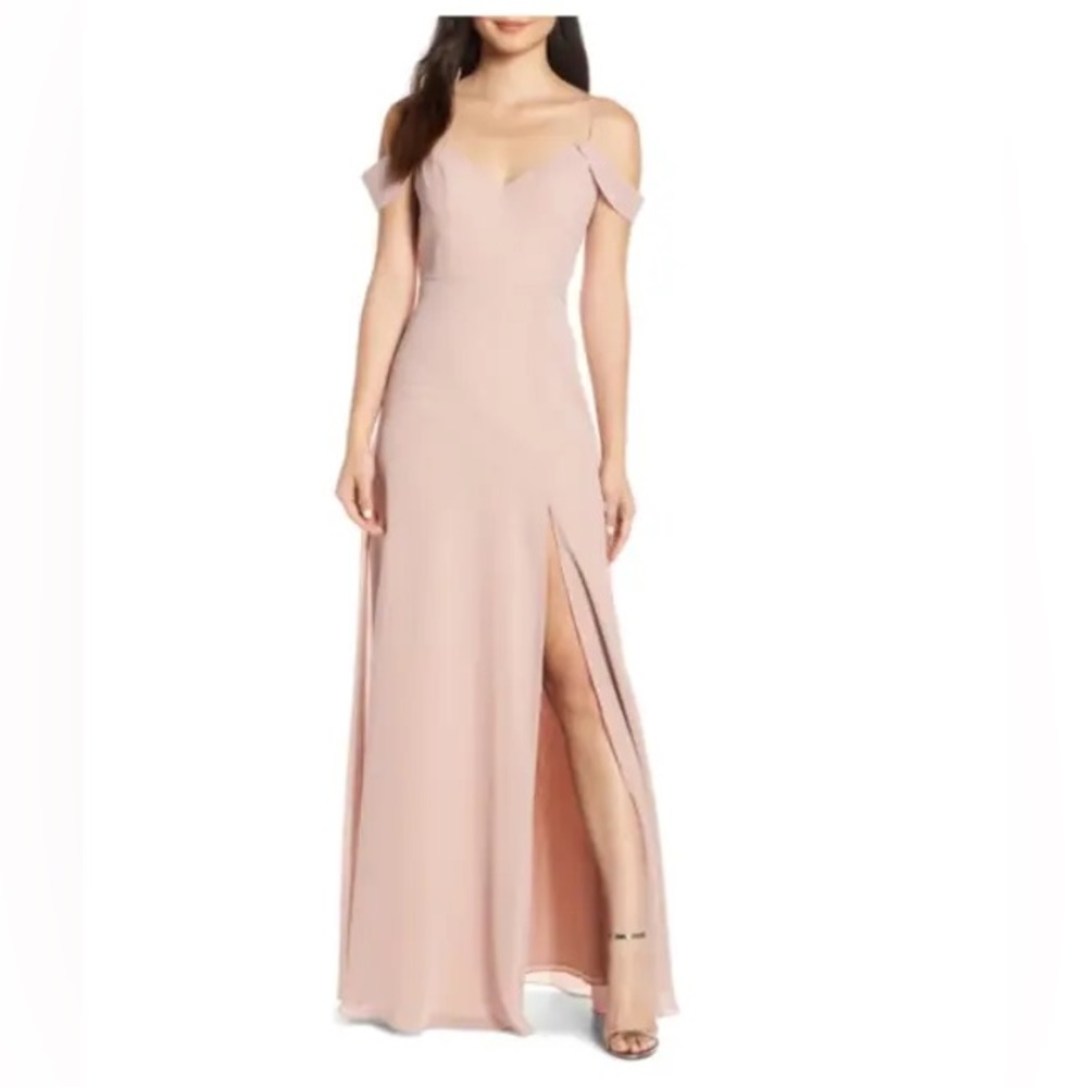 Jenny Yoo Priya Cold Shoulder bridesmaid dress - whipped apricot (size 4)